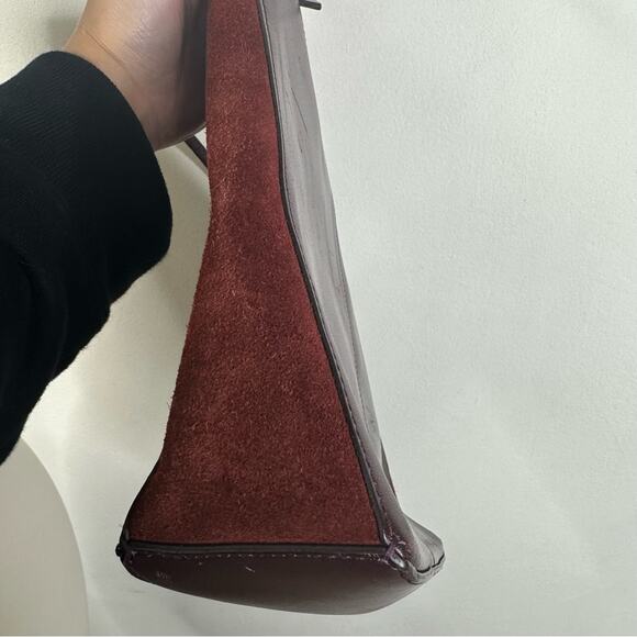 Missoni Vintage Brown Leather & Suede Shoulder Bag Purse - Picture 6 of 15